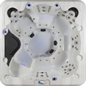 Essential-Hot-Tubs-Select-Series-100-Jet-7-Person-2023-Non-Lounger-with-Adjustable-Massage-Features-240V-Grey-Sterling-Silver-0-0