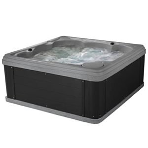 Essential-Hot-Tubs-Shoreline-Lounger-24-Jet-6-Person-Lounge-Seating-with-Massage-Features-745-x-745-x-32-Inches-120V-Grey-Granite-with-Black-Wrap-0