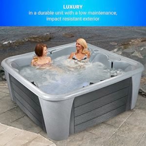Essential-Hot-Tubs-Waterfront-EX-35-Jet-6-Person-Lounger-Spa-with-Massage-Features-240V-Gray-GraniteCharcoal-Gray-0-5