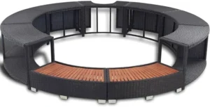 vidaXL Hot Tub Surround in Stylish Black Poly Rattan