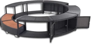 vidaXL Hot Tub Surround in Stylish Black Poly Rattan
