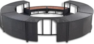 vidaXL Hot Tub Surround in Stylish Black Poly Rattan