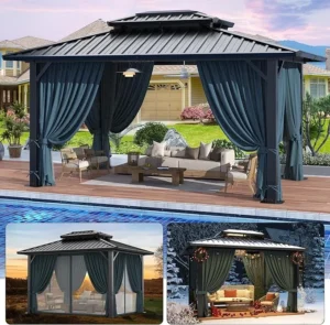 HOTEEL 10x12 Hardtop Gazebo Hot Tub Gazebo
