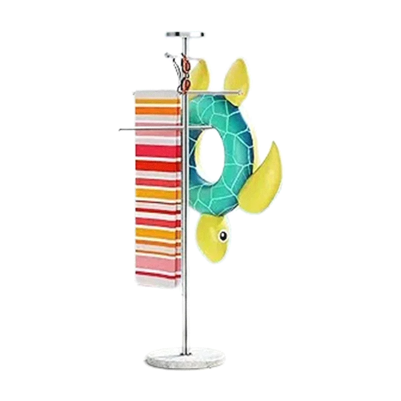 Natural Marble Outdoor Towel Rack with Weighted Base