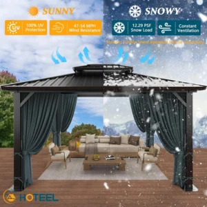 HOTEEL 10x12 Hardtop Gazebo Hot Tub Gazebo