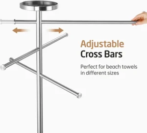 Natural Marble Outdoor Towel Rack with Weighted Base