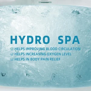 WOODBRIDGE 59" x 31-1/2" Whirlpool Water Jetted and Air Bubble Freestanding Heated Soaking Combination Bathtub with LED control panel,BJ-100